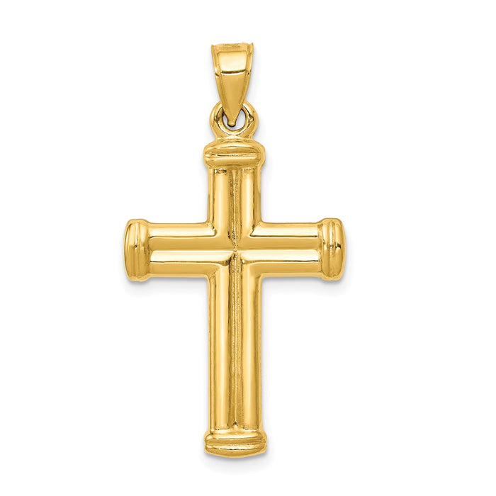 Million Charms 14K Yellow Gold Themed Reversible Relgious Crucifix /Relgious Cross Pendant