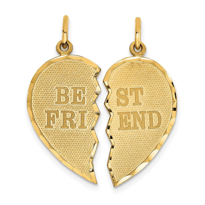 Million Charms 14K Yellow Gold Themed Best Friend 2-Piece Charm