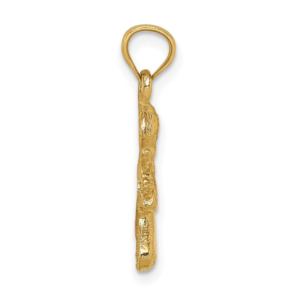 Million Charms 14K Yellow Gold Themed Praying Girl Pendant