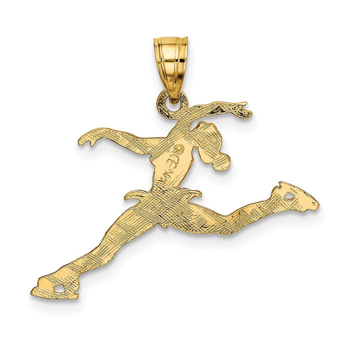 Million Charms 14K Yellow Gold Themed Ice Skater Jumping Charm