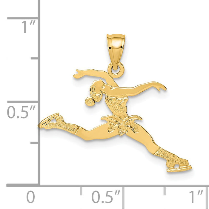 Million Charms 14K Yellow Gold Themed Ice Skater Jumping Charm