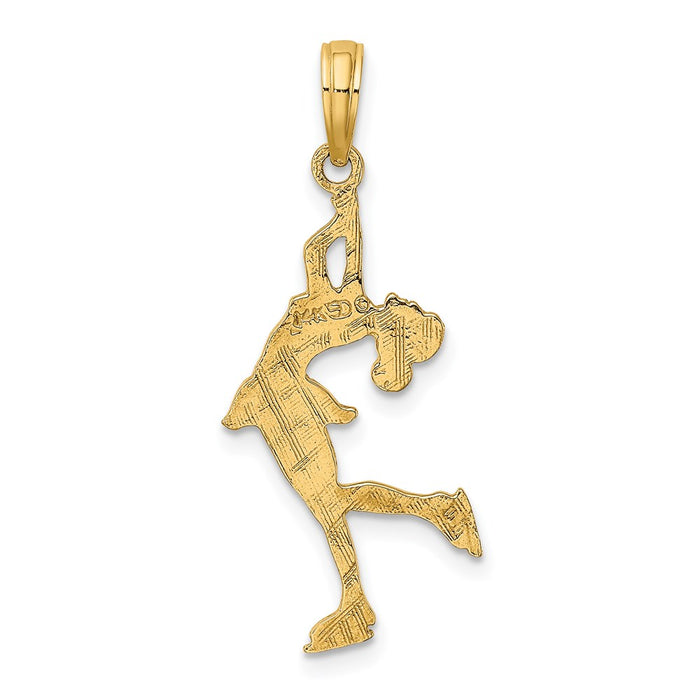 Million Charms 14K Yellow Gold Themed Ice Skater Turning Charm