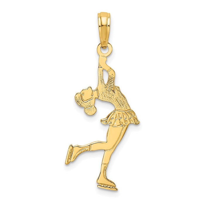 Million Charms 14K Yellow Gold Themed Ice Skater Turning Charm