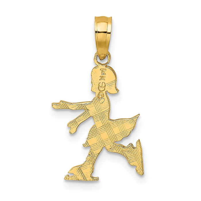 Million Charms 14K Yellow Gold Themed Child Ice Skater Charm