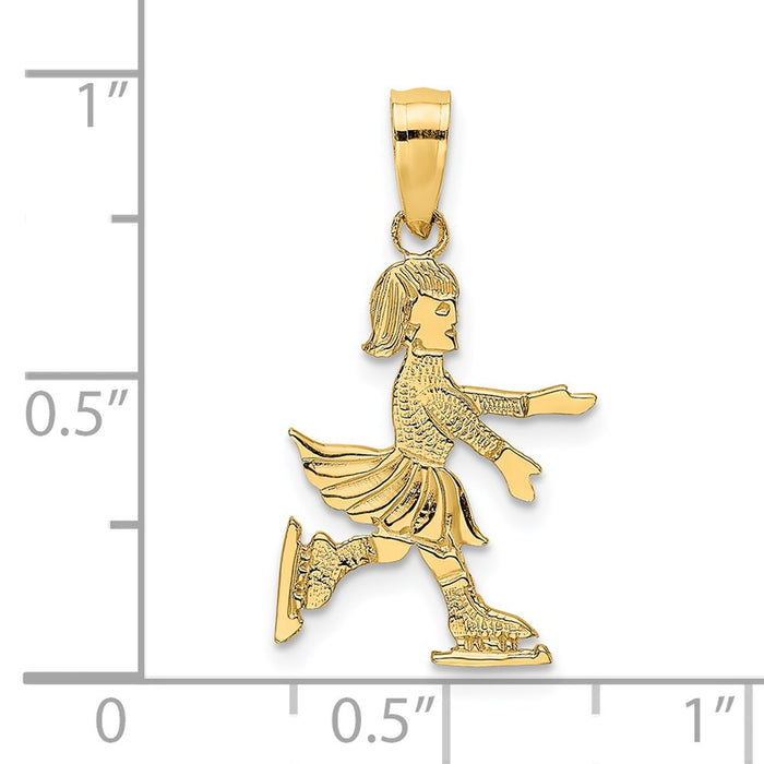 Million Charms 14K Yellow Gold Themed Child Ice Skater Charm