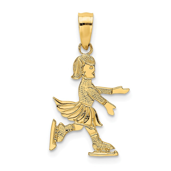 Million Charms 14K Yellow Gold Themed Child Ice Skater Charm