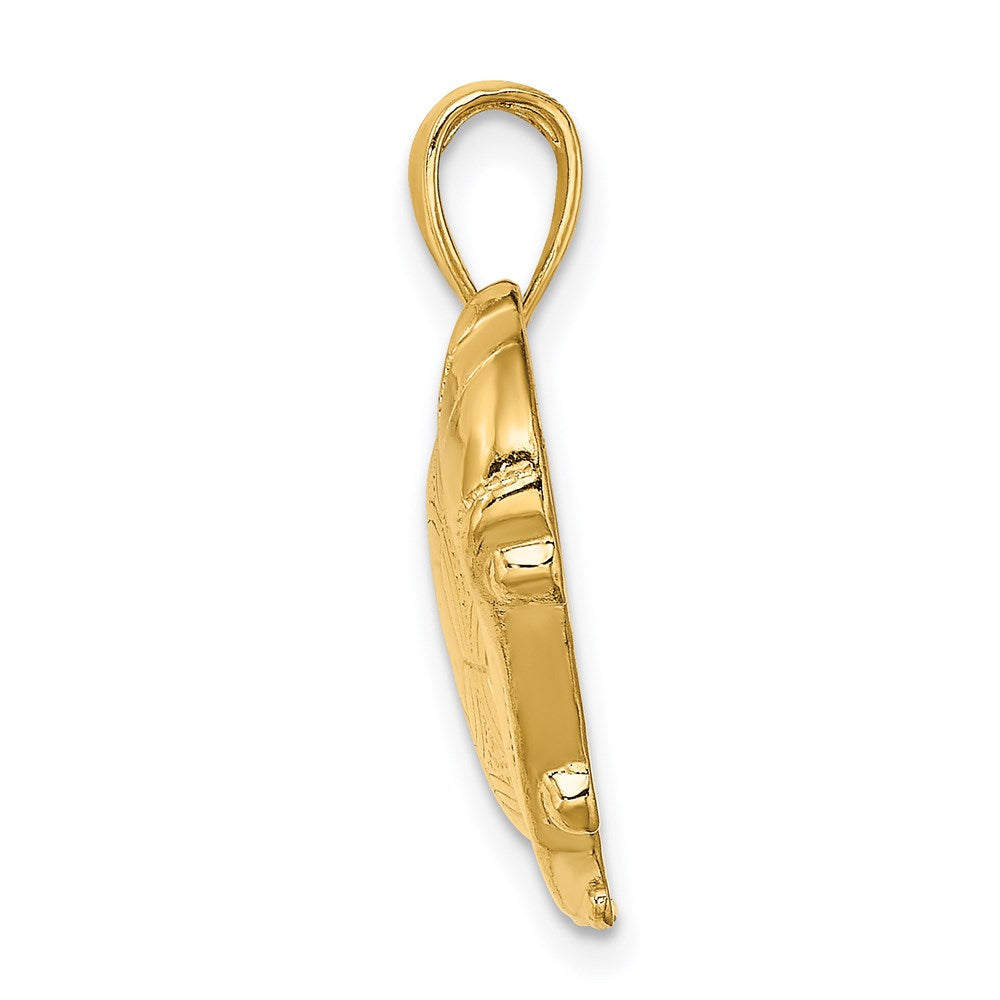 Million Charms 14K Yellow Gold Themed Sports Soccer Shoe Kicking Ball Charm