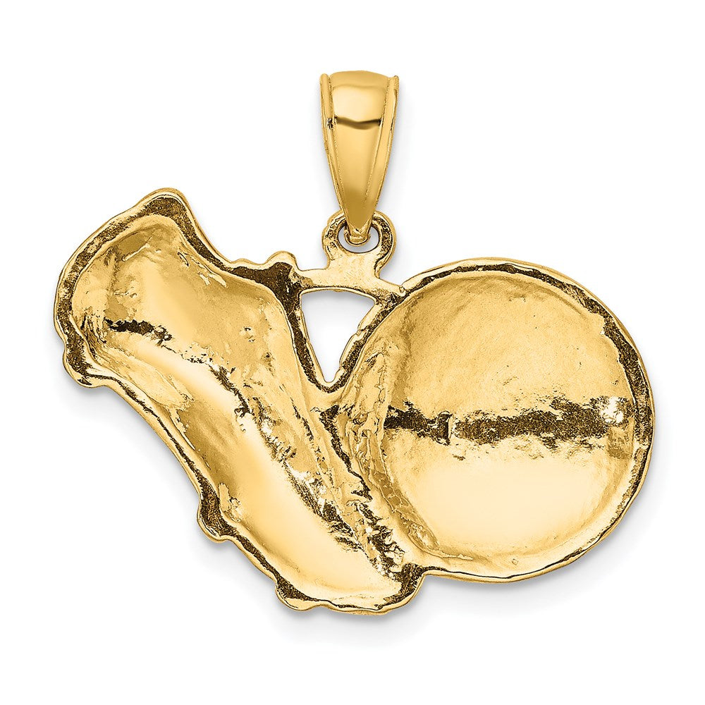 Million Charms 14K Yellow Gold Themed Sports Soccer Shoe Kicking Ball Charm