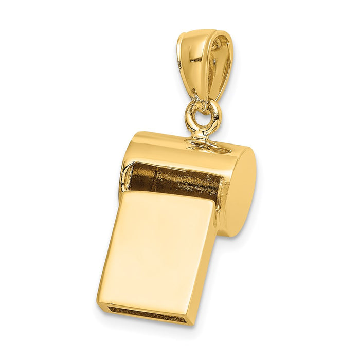 Million Charms 14K Yellow Gold Themed 3-D Whistle Charm