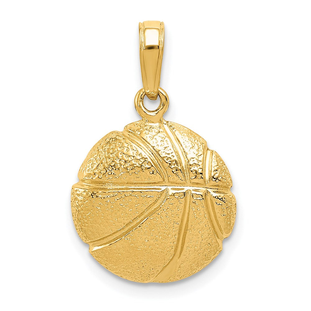 Million Charms 14K Yellow Gold Themed Sports Basketball Pendant