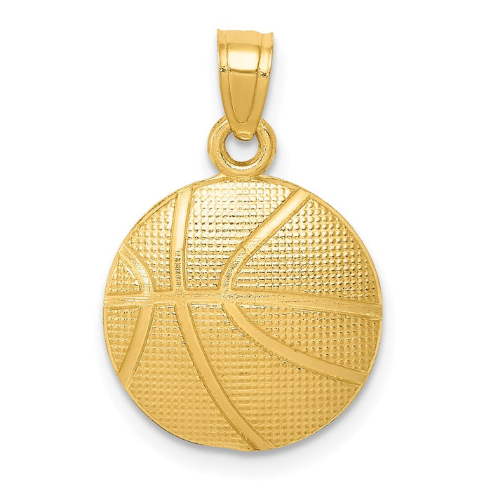 Million Charms 14K Yellow Gold Themed Sports Basketball Pendant