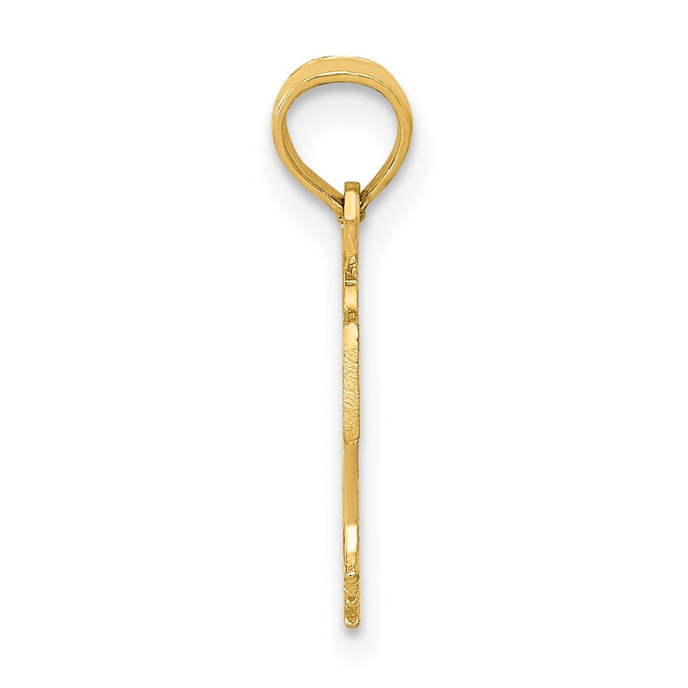 Million Charms 14K Yellow Gold Themed Sports Basketball In Net Pendant