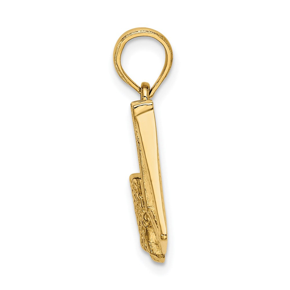 Million Charms 14K Yellow Gold Themed Sports Basketball Hoop Charm
