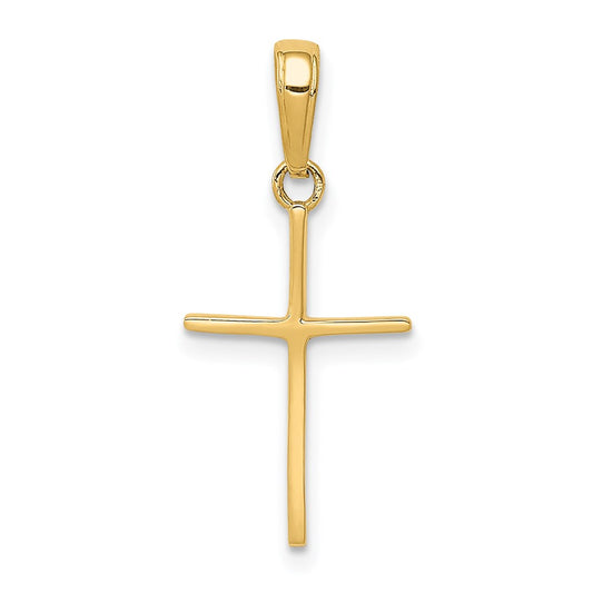 Million Charms 14K Yellow Gold Themed Polished Relgious Cross Pendant