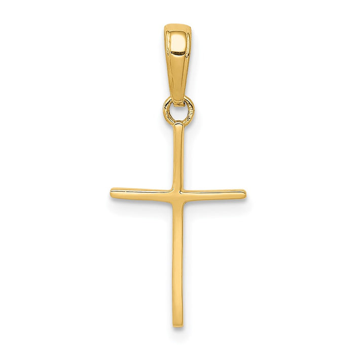 Million Charms 14K Yellow Gold Themed Polished Relgious Cross Pendant