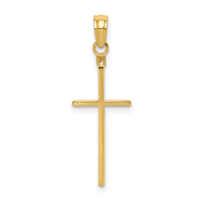 Million Charms 14K Yellow Gold Themed Polished Relgious Cross Pendant