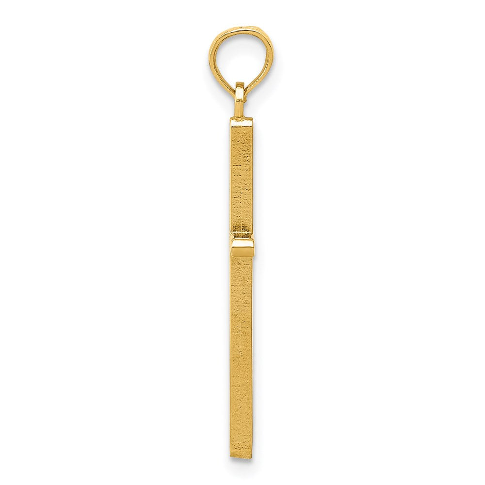 Million Charms 14K Yellow Gold Themed Polished Relgious Cross Pendant