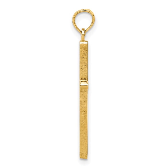 Million Charms 14K Yellow Gold Themed Polished Relgious Cross Pendant