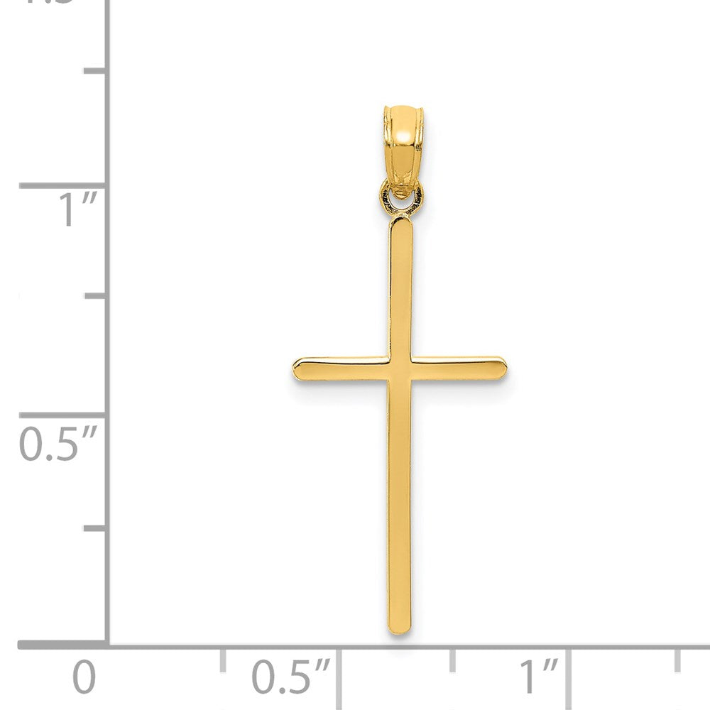 Million Charms 14K Yellow Gold Themed Polished Relgious Cross Pendant