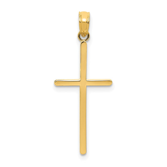 Million Charms 14K Yellow Gold Themed Polished Relgious Cross Pendant
