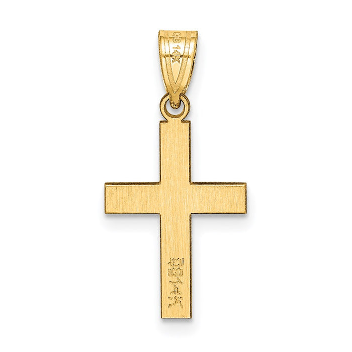 Million Charms 14K Yellow Gold Themed Polished Relgious Cross Charm