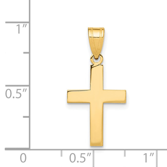 Million Charms 14K Yellow Gold Themed Polished Relgious Cross Charm