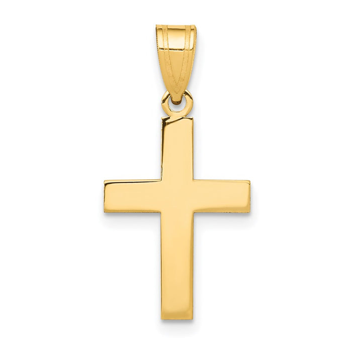 Million Charms 14K Yellow Gold Themed Polished Relgious Cross Charm