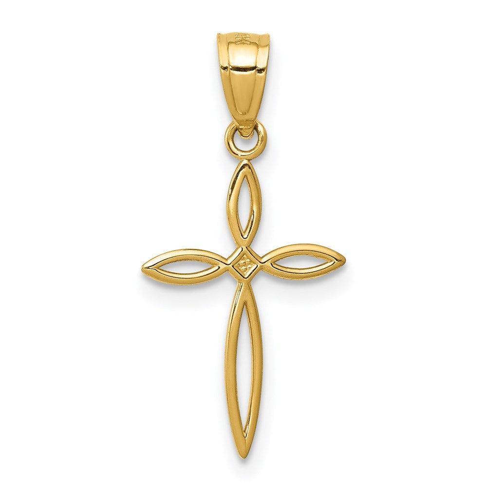 Million Charms 14K Yellow Gold Themed Passion Relgious Cross Charm
