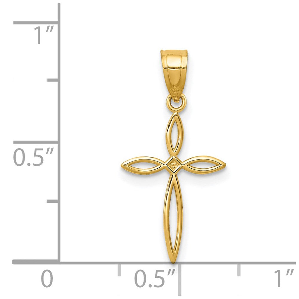Million Charms 14K Yellow Gold Themed Passion Relgious Cross Charm
