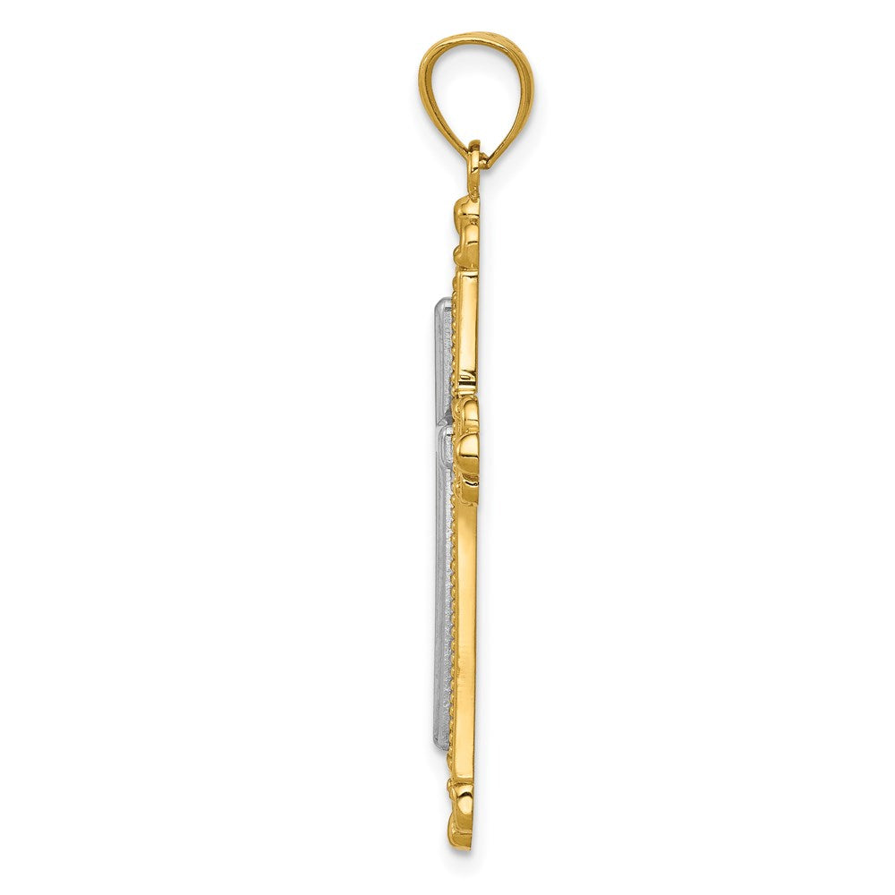 Million Charms 14K Two-Tone Relgious Cross Pendant
