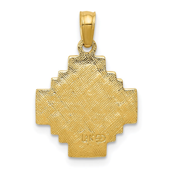 Million Charms 14K Yellow Gold Themed Jerusalem Relgious Cross Pendant