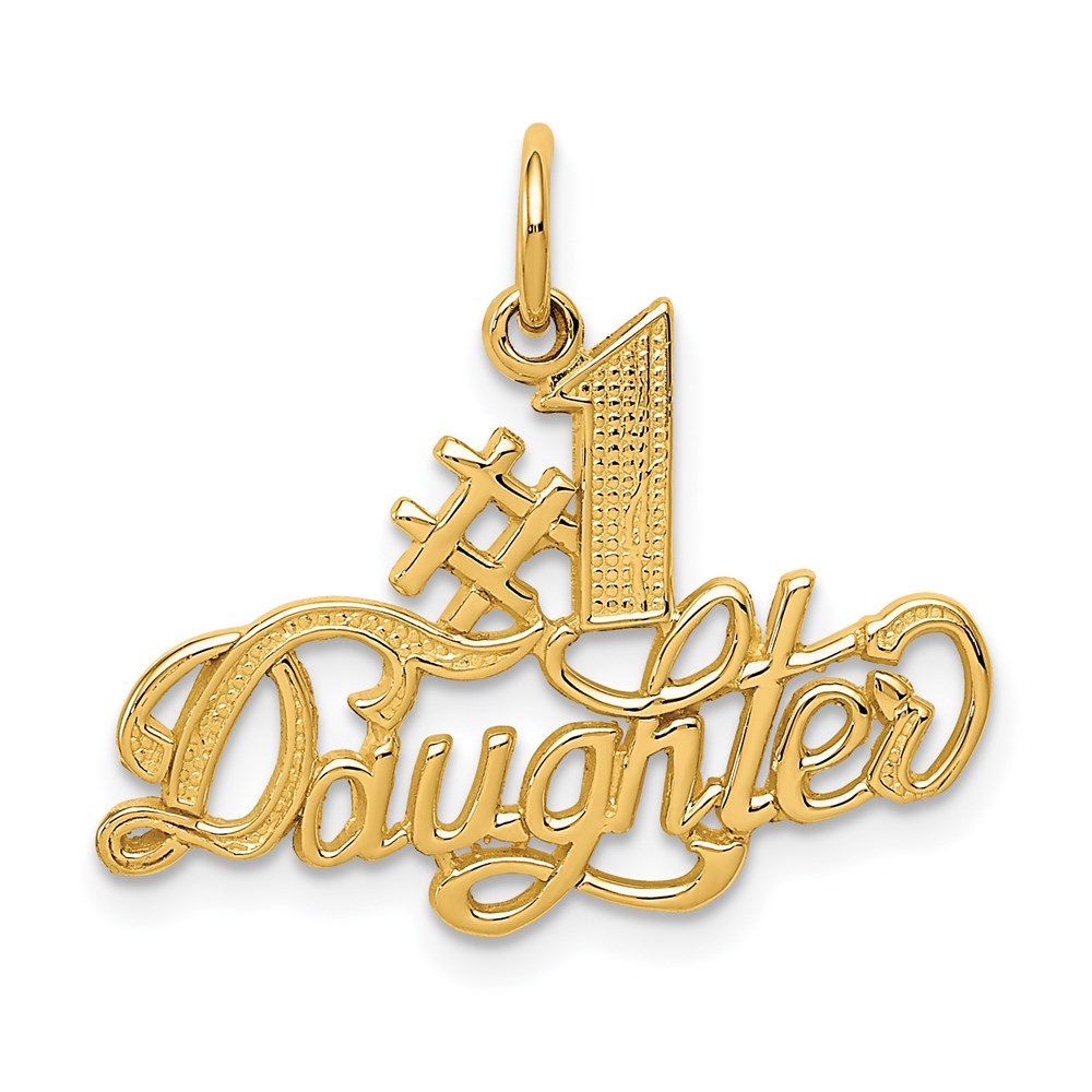 Million Charms 14K Yellow Gold Themed #1 Daughter Charm