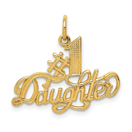 Million Charms 14K Yellow Gold Themed #1 Daughter Charm