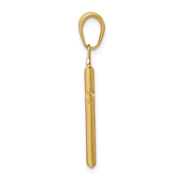 Million Charms 14K Yellow Gold Themed Reversible Latin Relgious Cross Pendant