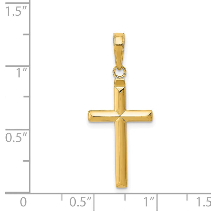 Million Charms 14K Yellow Gold Themed Reversible Latin Relgious Cross Pendant