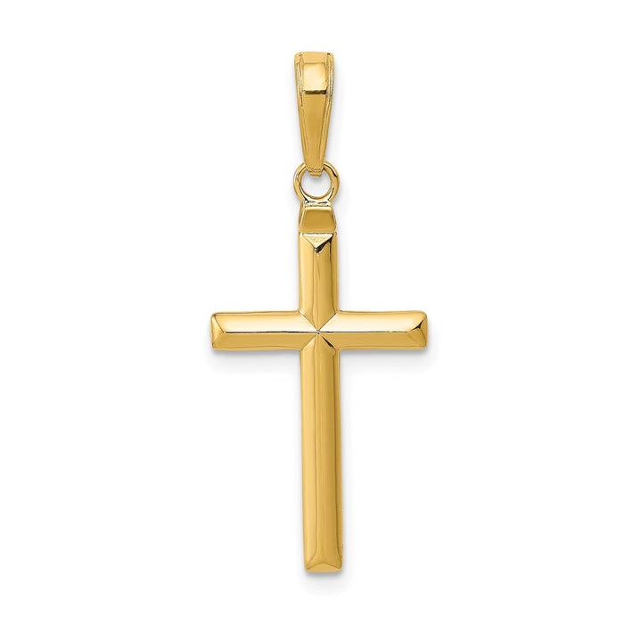Million Charms 14K Yellow Gold Themed Reversible Latin Relgious Cross Pendant