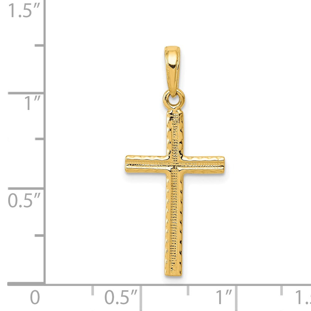 Million Charms 14K Yellow Gold Themed Latin Relgious Cross Pendant