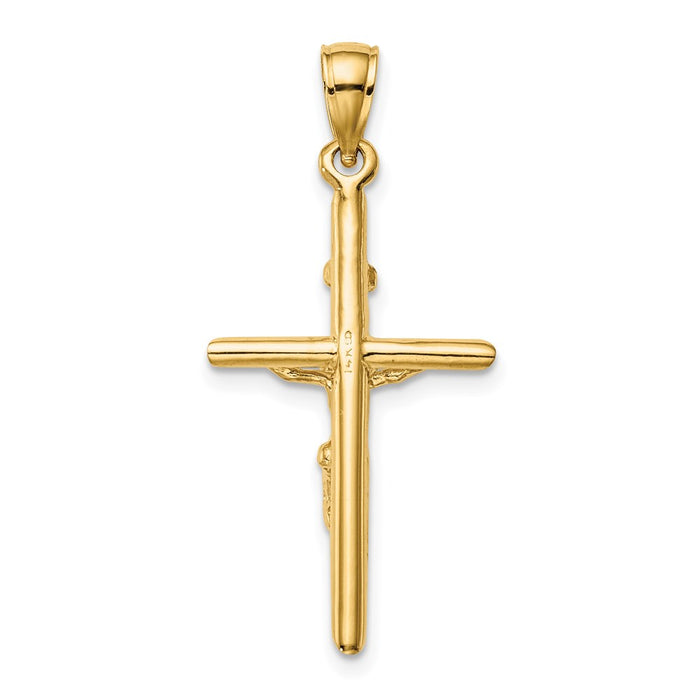 Million Charms 14K Yellow Gold Themed Inri Relgious Crucifix Pendant