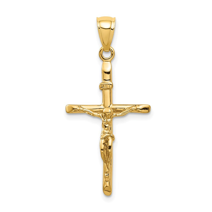 Million Charms 14K Yellow Gold Themed Inri Relgious Crucifix Pendant