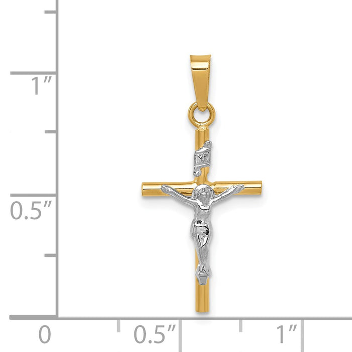 Million Charms 14K Two-Tone Inri Relgious Crucifix Pendant