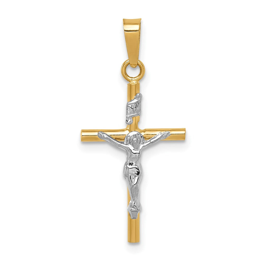 Million Charms 14K Two-Tone Inri Relgious Crucifix Pendant