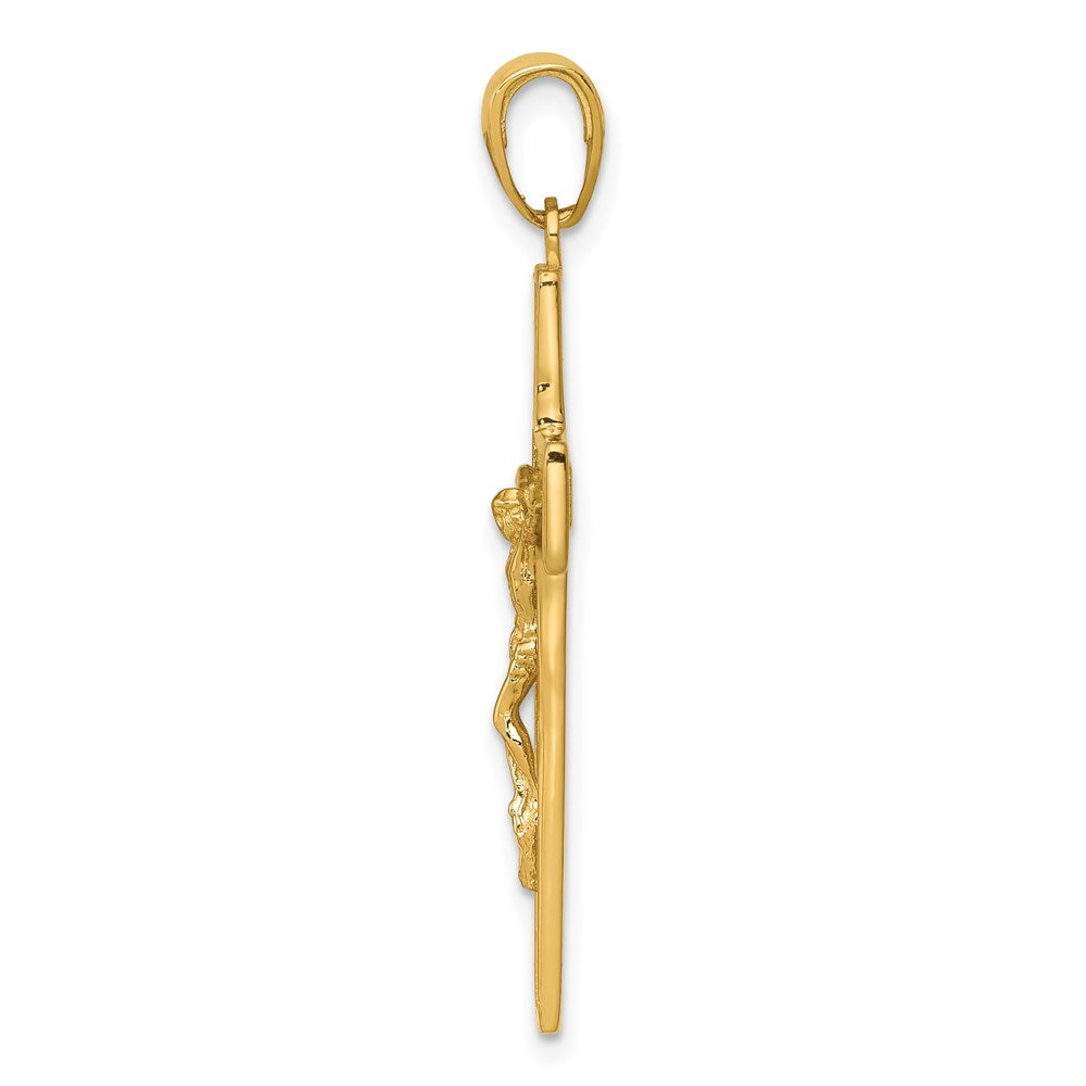 Million Charms 14K Yellow Gold Themed Relgious Crucifix Pendant