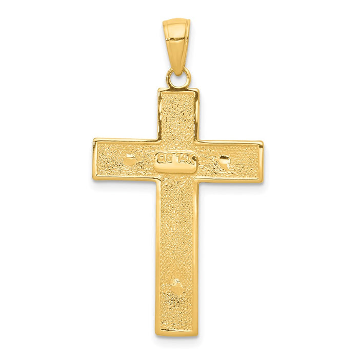 Million Charms 14K Yellow Gold Themed Relgious Crucifix Pendant