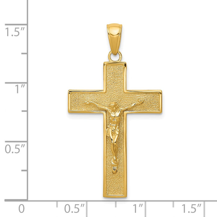 Million Charms 14K Yellow Gold Themed Relgious Crucifix Pendant