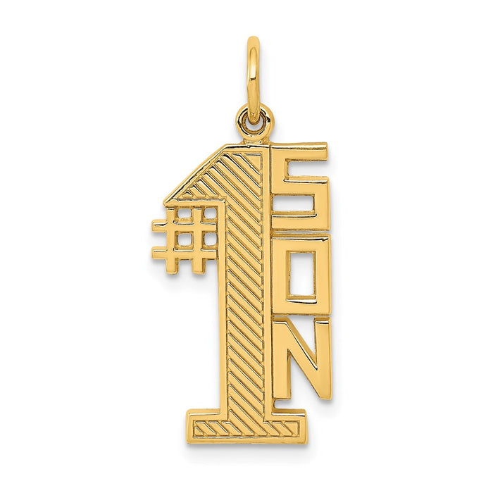 Million Charms 14K Yellow Gold Themed #1 Son Charm