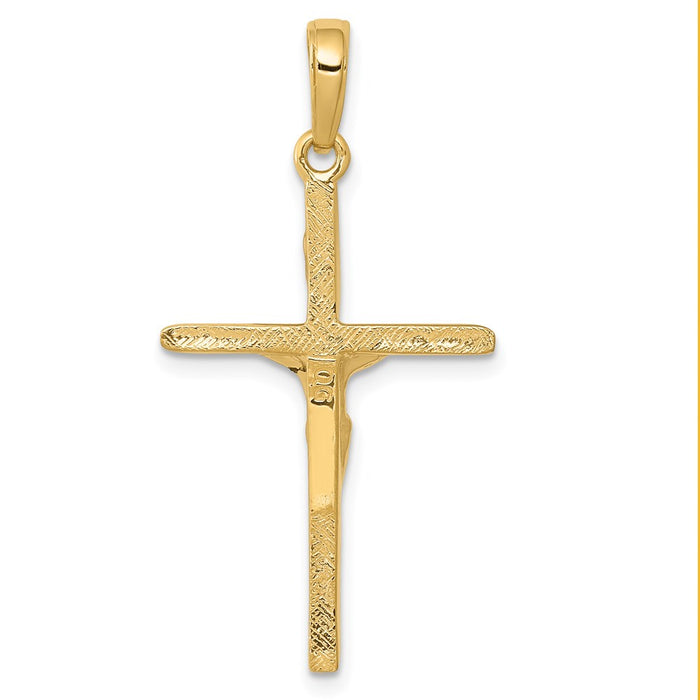 Million Charms 14K Yellow Gold Themed Relgious Crucifix Pendant