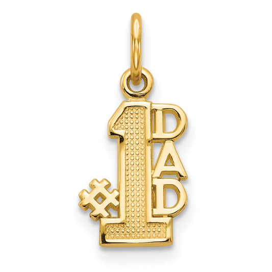Million Charms 14K Yellow Gold Themed #1 Dad Charm
