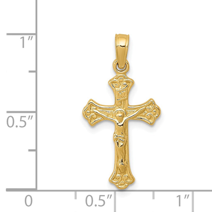 Million Charms 14K Yellow Gold Themed Inri Relgious Crucifix Charm