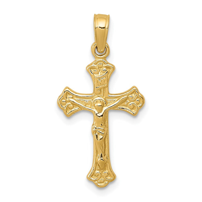 Million Charms 14K Yellow Gold Themed Inri Relgious Crucifix Charm