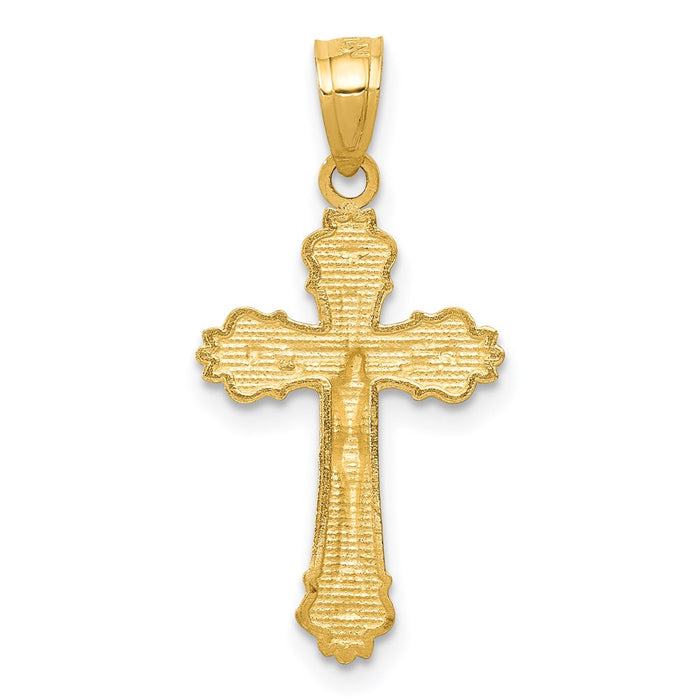 Million Charms 14K Yellow Gold Themed Small Relgious Crucifix Charm